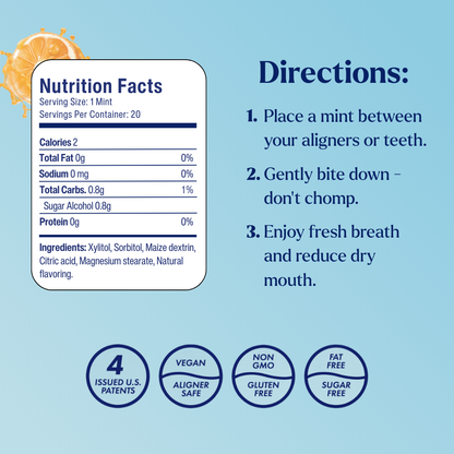 Movemints Breath Mints for Aligners | Orange